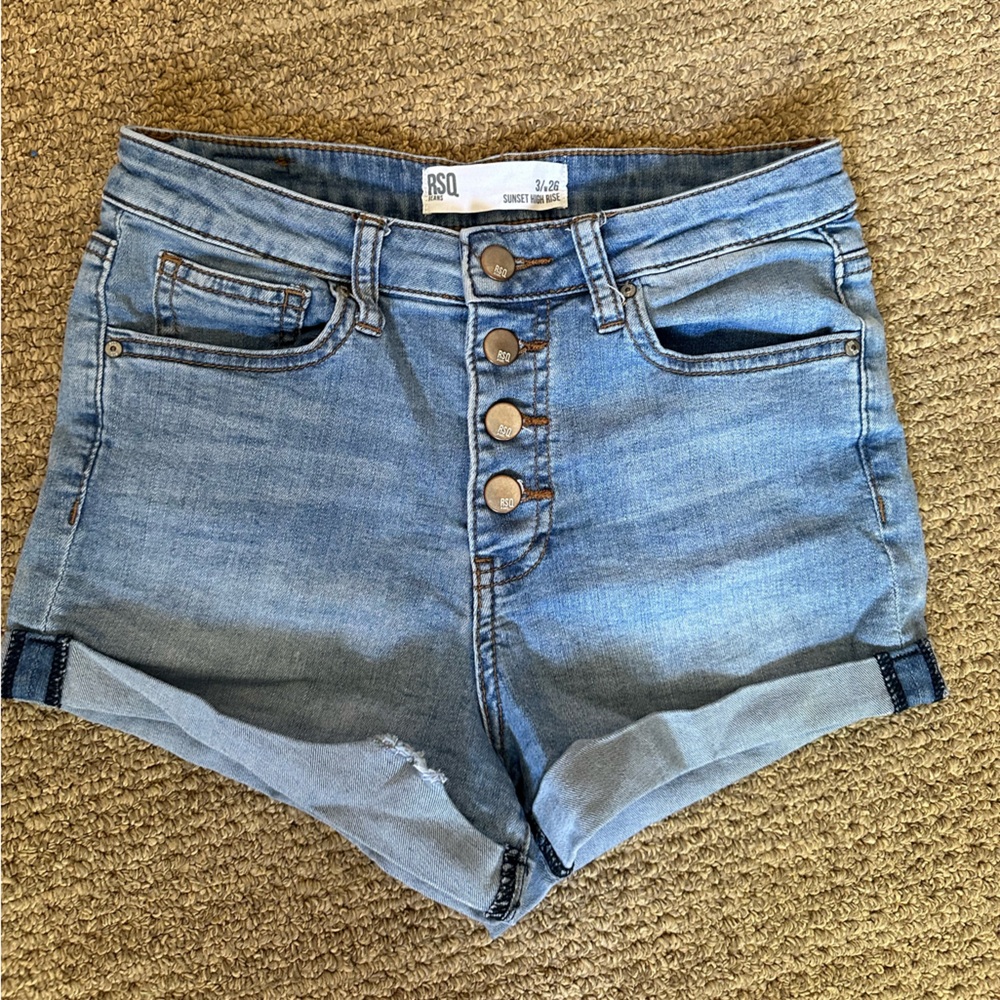 RSQ Light Wash Jean Shorts with multiple buttons - Size 26